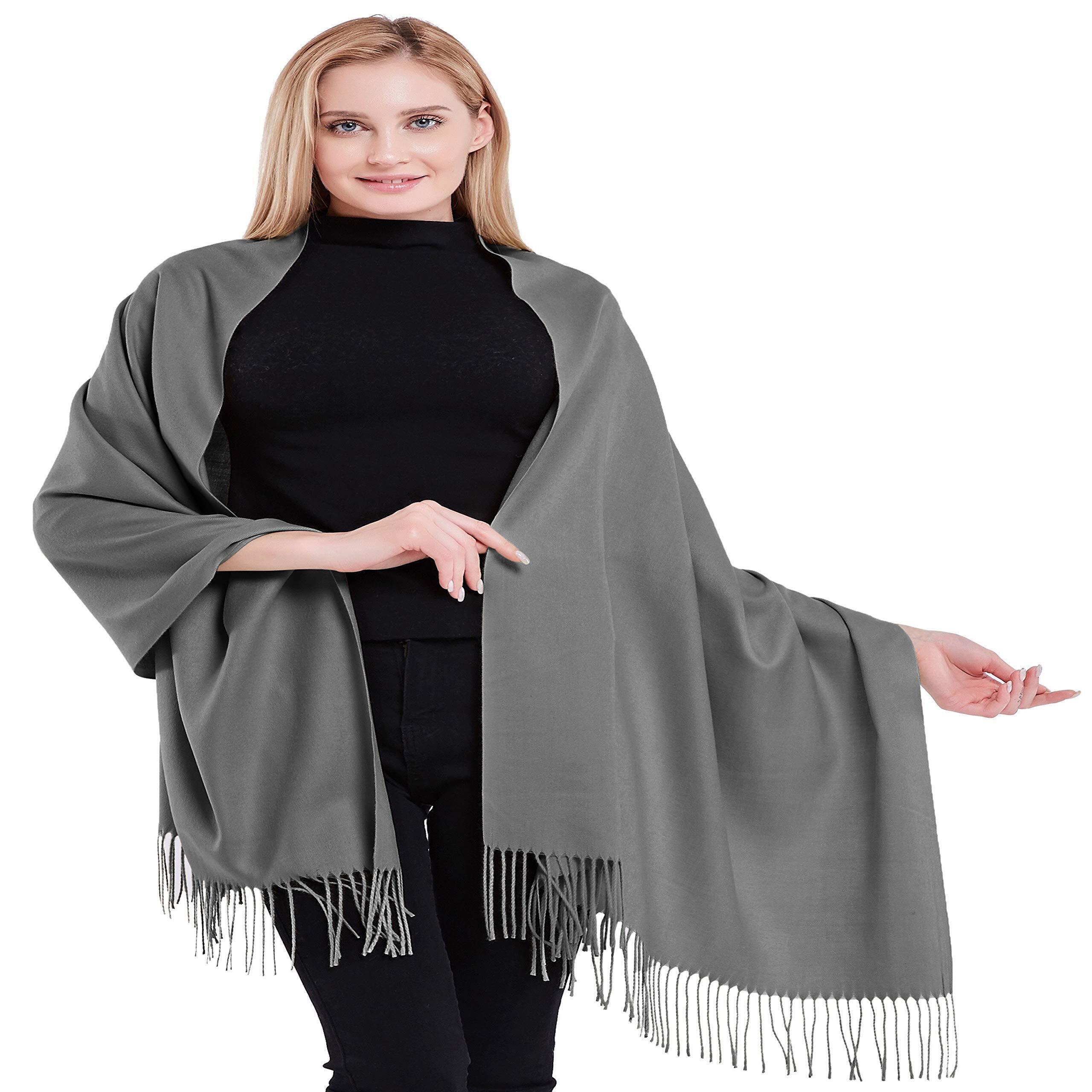 6554 Blue Grey Gray 100% Cashmere Shawl Pashmina Scarf Wrap Stole Head